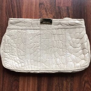 Jimmy Choo Cream Crocodile Handbag Clutch
